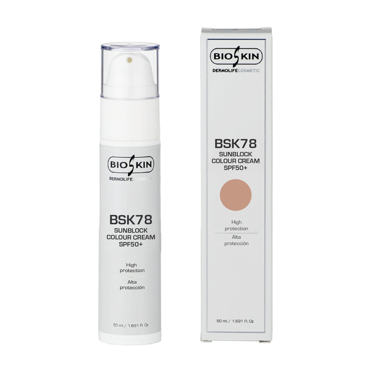 BSK78 SUNBLOCK COLOUR CREAM SPF50+ | Crema Fotoprotectora Facial con Color BioSkin 50 ml