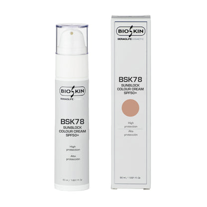 BSK78 SUNBLOCK COLOUR CREAM SPF50+ | Crema Fotoprotectora Facial con Color BioSkin 50 ml